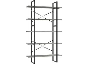 8720286649589 - Bonnevie - BücherregalStandregal 5 Fächer Betongrau 100x30x175 cm Holzwerkstoff vidaXL