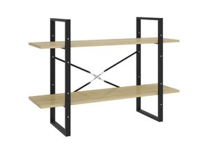 8720286567609 - Bonnevie - Bücherregal 2 FächerStandregal Sonoma-Eiche 100x30x70 cm Holzwerkstoff vidaXL