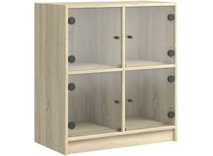 8721012213302 - Beistellschrank mit Glastüren Sonoma-Eiche 68x37x755 cm vidaXL - Braun