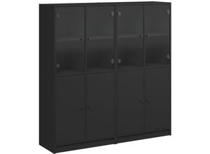 8721012216150 - Vidaxl - Bücherschrank mit Türen Schwarz 136x37x142 cm Holzwerkstoff 882598