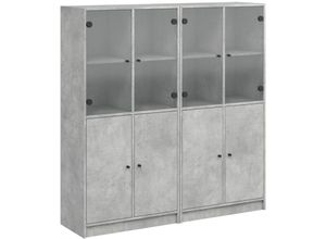 8721012216174 - Vidaxl - Bücherschrank mit Türen Betongrau 136x37x142 cm Holzwerkstoff 670637