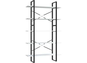 8720286649541 - Bonnevie - BücherregalStandregal 5 Fächer Weiß 100x30x175 cm Holzwerkstoff vidaXL