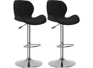 8720286532881 - Bonnevie - 2er Set BarhockerBarstuhl Schwarz Samt vidaXL 8720286532881 - Bonnevie - 2er Set BarhockerBarstuhl Schwarz Samt vidaXL