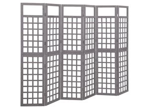 8720286452721 - Bonnevie - 6-tlg Paravent Raumteiler Spalier Massivholz Tanne Grau 2425x180 cm vidaXL 8720286452721 - Bonnevie - 6-tlg Paravent Raumteiler Spalier Massivholz Tanne Grau 2425x180 cm vidaXL