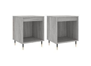 8721012110960 - Bonnevie - 2er-Set NachttischeBeistelltische Grau Sonoma 40x35x50 cm Holzwerkstoff vidaXL