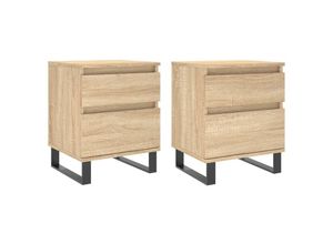 8721012110748 - Bonnevie - 2er-Set NachttischeBeistelltische Sonoma-Eiche 40x35x50 cm Holzwerkstoff vidaXL