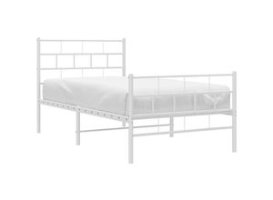 8721012189201 - Vidaxl - BettgestellSchlafzimmerbett mit Kopf- und Fußteil Metall Weiß 90x200 cm