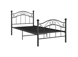 8720286196724 - Bonnevie - Bett Schwarz Metall 90x200 cm vidaXL966150