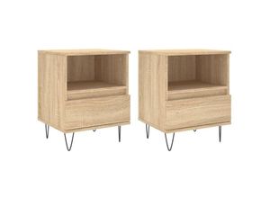 8721012110106 - Bonnevie - 2er-Set NachttischeBeistelltische Sonoma-Eiche 40x35x50 cm Holzwerkstoff vidaXL 8721012110106 - Bonnevie - 2er-Set NachttischeBeistelltische Sonoma-Eiche 40x35x50 cm Holzwerkstoff vidaXL