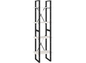 8720286567135 - Bonnevie - BücherregalStandregal 4 Fächer Weiß 40x30x140 cm Kiefer Massivholz vidaXL