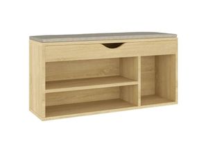 8720286343517 - Bonnevie - SchuhbankSitzbank mit Kissen Sonoma-Eiche 104x30x49 cm Holzwerkstoff vidaXL