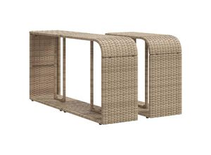 8721012334557 - Outdoor-Regale 2 Stk Beige Poly Rattan vidaXL - Beige