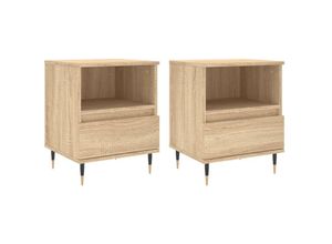 8721012109940 - Bonnevie - 2er-Set NachttischeBeistelltische Sonoma-Eiche 40x35x50 cm Holzwerkstoff vidaXL