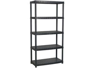 8720286084366 - Bonnevie - LagerregalBücherregal 5-Tier Schwarz 915x457x185 cm Kunststoff vidaXL