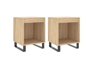 8721012111226 - Bonnevie - 2er-Set NachttischeBeistelltische Sonoma-Eiche 40x35x50 cm Holzwerkstoff vidaXL