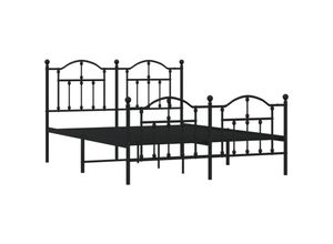 8720845882389 - Jinlefu - BettgestellSchlafzimmerbett mit Kopf- und Fußteil Metall Schwarz 140x200 cm vidaXL