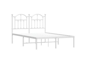 8720845882655 - BettgestellSchlafzimmerbett mit Kopfteil Metall Weiß 120x190 cm vidaXL 8720845882655 - BettgestellSchlafzimmerbett mit Kopfteil Metall Weiß 120x190 cm vidaXL