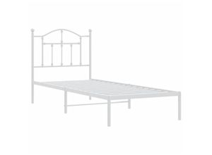 8720845882600 - Bonnevie - BettgestellSchlafzimmerbett mit Kopfteil Metall Weiß 90x190 cm vidaXL