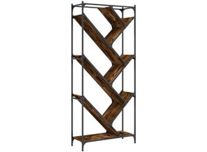 8721012479722 - Bücherregal Räuchereiche 79x30x180 cm Holzwerkstoff und Metall vidaXL87240