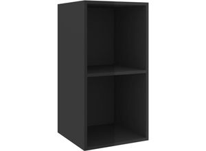 8720286353868 - Bonnevie - TV-Wandschrank TV-Schrank Hochglanz-Schwarz 37x37x72 cm Holzwerkstoff vidaXL