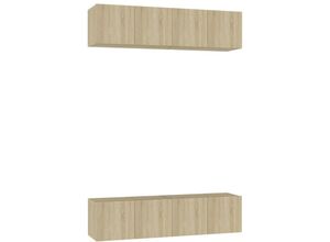 8720286572474 - Bonnevie - TV-Schränke 4 Stk TV-Möbel Sonoma-Eiche 60x30x30 cm Holzwerkstoff vidaXL