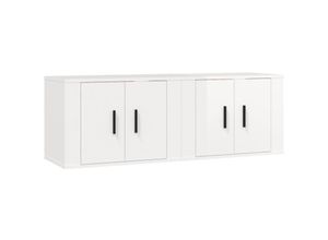 8720845898205 - Bonnevie - TV-Wandschränke 2 Stk TV-Schrank Hochglanz-Weiß 57x345x40 cm vidaXL