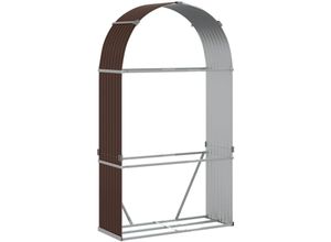 8720845897178 - Bonnevie - Kaminholzunterstand Braun 120x45x210 cm Verzinkter Stahl vidaXL532175 8720845897178 - Bonnevie - Kaminholzunterstand Braun 120x45x210 cm Verzinkter Stahl vidaXL532175