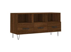 8720845944605 - Bonnevie - TV-SchrankTV-Möbel Braun Eichen-Optik 102x36x50 cm Holzwerkstoff vidaXL