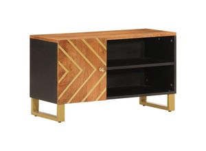 8720845422165 - Bonnevie - TV-SchrankTV-Möbel Braun und Schwarz 80x315x46 cm Massivholz Mango vidaXL