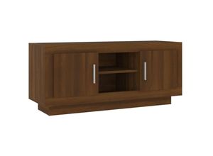 8720286968512 - Bonnevie - TV-SchrankTV-Möbel Braun Eichen-Optik 102x35x45 cm Holzwerkstoff vidaXL