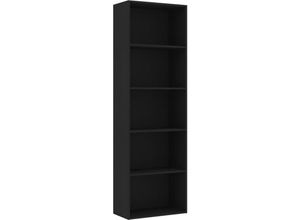 8719883815862 - Bonnevie - BücherregalStandregal 5 Fächer Schwarz 60x30x189 cm Holzwerkstoff vidaXL