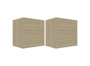 8719883816371 - Bonnevie - 2er-Set NachttischeBeistelltische Sonoma-Eiche 40x30x40 cm Holzwerkstoff vidaXL