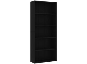 8719883816227 - Bonnevie - BücherregalStandregal 5 Fächer Schwarz 80x30x189 cm Holzwerkstoff vidaXL