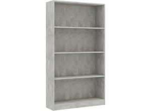 8719883815268 - Bonnevie - BücherregalStandregal 4 Fächer Betongrau 80x24x142 cm Holzwerkstoff vidaXL