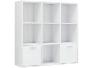 8719883869803 - Bonnevie - BücherregalStandregal Hochglanz-Weiß 98x30x98 cm Holzwerkstoff vidaXL