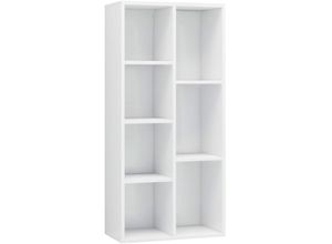 8719883869711 - Bonnevie - BücherregalStandregal Hochglanz-Weiß 50x25x106 cm Holzwerkstoff vidaXL