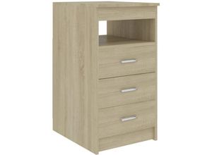 8719883915104 - Bonnevie - SideboardKommode mit Schubladen Sonoma-Eiche 40x50x76 cm Holzwerkstoff vidaXL