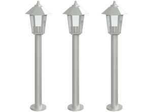 8721102456510 - Wegeleuchten 3 Stk Silbern 80 cm Edelstahl vidaXL - Silber 8721102456510 - Wegeleuchten 3 Stk Silbern 80 cm Edelstahl vidaXL - Silber