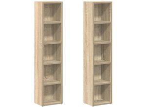 8720286086438 - Bonnevie - CD-Regale 2 Stk Sonoma-Eiche 21x16x935 cm Holzwerkstoff vidaXL322749