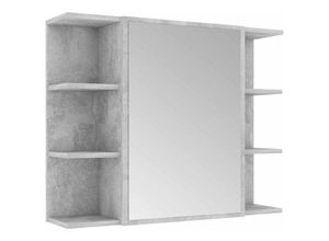 8720286015841 - Bonnevie - Bad-Spiegelschrank Betongrau 80x205x64 cm Holzwerkstoff vidaXL