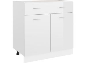 8720286132289 - Bonnevie - Schubunterschrank Hochglanz-Weiß 80x46x815 cm Holzwerkstoff vidaXL517111