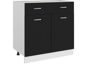 8720286132241 - Bonnevie - Schubunterschrank Schwarz 80x46x815 cm Holzwerkstoff vidaXL494088