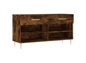 8720845442095 - Bonnevie - SchuhbankSitzbank Räuchereiche 102x35x55 cm Holzwerkstoff vidaXL