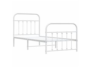 8720845881801 - Vidaxl - BettgestellSchlafzimmerbett mit Kopf- und Fußteil Metall Weiß 90x190 cm 8720845881801 - Vidaxl - BettgestellSchlafzimmerbett mit Kopf- und Fußteil Metall Weiß 90x190 cm