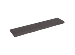 8720845815424 - Bonnevie - Wandregal Wandboard Dunkelgrau 140x30x6 cm Massivholz Eiche Behandelt vidaXL