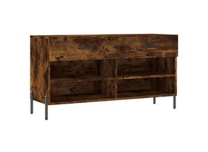 8720845442330 - Bonnevie - SchuhbankSitzbank Räuchereiche 102x35x55 cm Holzwerkstoff vidaXL