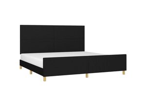 8720287434276 - Jinlefu - BettgestellSchlafzimmerbett mit Kopfteil Schwarz 200x200 cm Stoff vidaXL