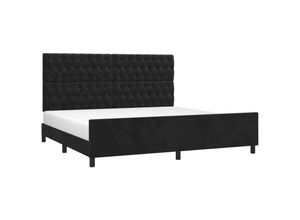 8720287444497 - Jinlefu - BettgestellSchlafzimmerbett mit Kopfteil Schwarz 200x200 cm Samt vidaXL