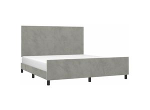 8720287441410 - Bonnevie - BettgestellSchlafzimmerbett mit Kopfteil Hellgrau 180x200 cm Samt vidaXL38644