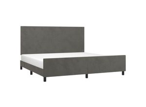 8720287441489 - Jinlefu - BettgestellSchlafzimmerbett mit Kopfteil Dunkelgrau 200x200 cm Samt vidaXL